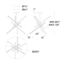 Load image into Gallery viewer, Parallax LED Pendant Light - line drawing.
