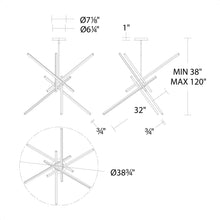 Load image into Gallery viewer, Parallax LED Pendant Light - line drawing.
