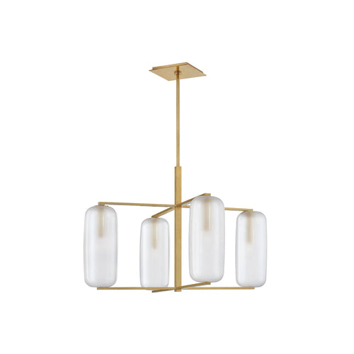 Pebble Chandelier in Aged Brass.