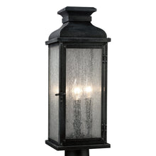 Load image into Gallery viewer, Pediment Outdoor Post Light in Detail.
