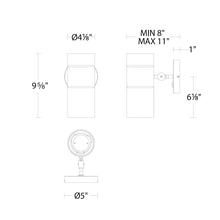 Load image into Gallery viewer, Pencil Skirt LED Wall Light - line drawing.
