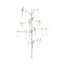 Load image into Gallery viewer, Perch Tree LED Chandelier in Brass.
