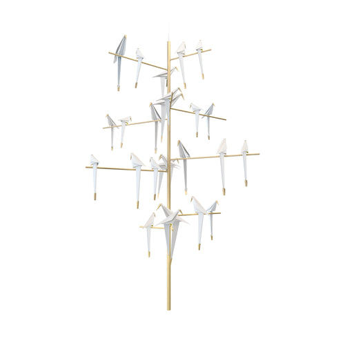 Perch Tree LED Chandelier in Brass.