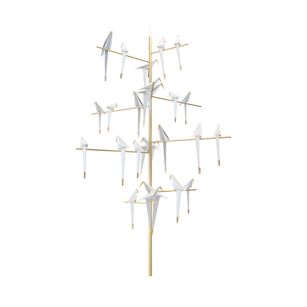 Perch Tree LED Chandelier in Brass.