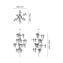 Load image into Gallery viewer, Perch Tree LED Chandelier - line drawing.
