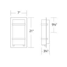 Load image into Gallery viewer, Phantom Outdoor LED Wall Light- line drawing.
