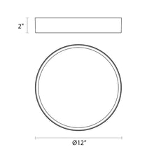 Load image into Gallery viewer, Pi LED Flush Mount Ceiling Light - line drawing.
