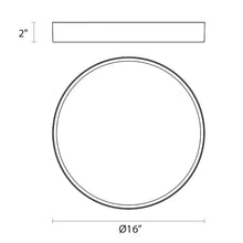 Load image into Gallery viewer, Pi LED Flush Mount Ceiling Light - line drawing.
