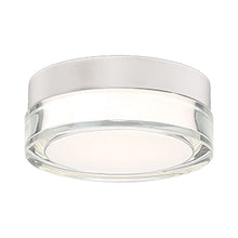 Load image into Gallery viewer, Pi Outdoor LED Flush Mount Ceiling Light in Small/3000K/Stainless Steel.
