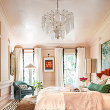 Load image into Gallery viewer, Piemonte Chandelier in bedroom.
