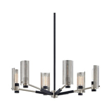 Load image into Gallery viewer, Pilsen Chandelier in Carbide Black with Satin Nickel Accents (6-Light).
