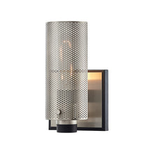 Load image into Gallery viewer, Pilsen Wall Light in Carbide Black with Satin Nickel Accents.
