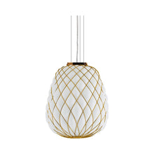 Load image into Gallery viewer, Pinecone Pendant Light in Large/Gold/White.
