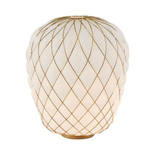 Load image into Gallery viewer, Pinecone Table Lamp in Large/Gold/White.
