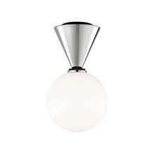 Load image into Gallery viewer, Piper LED Flush Mount Ceiling Light in Polished Nickel / Black/Small.
