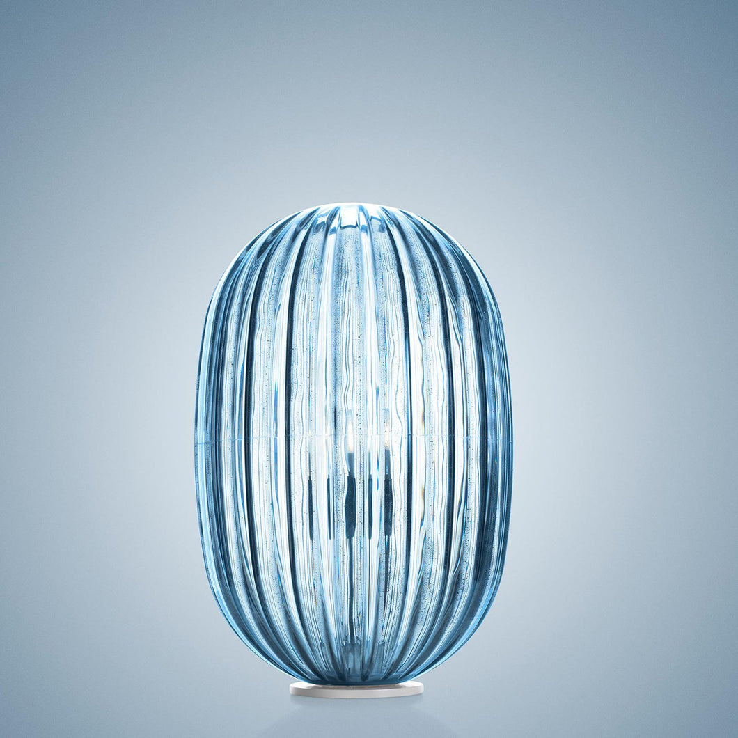 Plass Media Table Lamp in Blue.