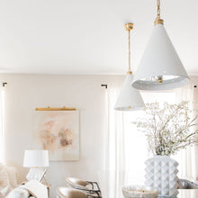 Load image into Gallery viewer, Plaster No.1 Pendant Light in dining room.

