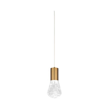 Load image into Gallery viewer, Plum LED Pendant Light in Matte Brass.
