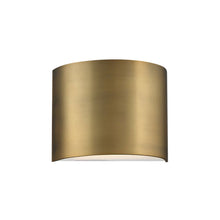 Load image into Gallery viewer, Pocket LED Wall Light in Aged Brass.
