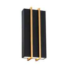Load image into Gallery viewer, Poet LED Wall Light in Black and Gold.
