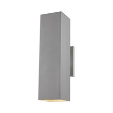 Load image into Gallery viewer, Pohl Outdoor Two Light Wall Light in Large/Painted Brushed Nickel.
