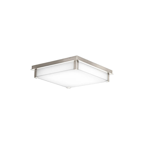 Polar LED Flush Mount Ceiling Light in Silver and White.