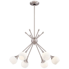 Load image into Gallery viewer, Pontil Chandelier in Brushed Nickel.
