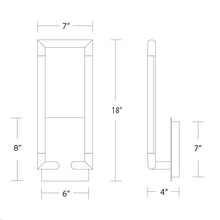 Load image into Gallery viewer, Posh LED Bath Wall Light - line drawing.
