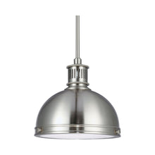Load image into Gallery viewer, Pratt Street Metal Pendant Light in 1-Light/Brushed Nickel.

