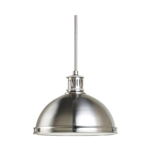 Load image into Gallery viewer, Pratt Street Metal Pendant Light in 2-Light/Brushed Nickel.
