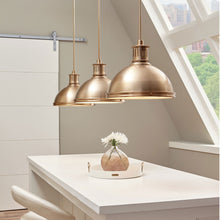 Load image into Gallery viewer, Pratt Street Metal Pendant Light in dining room.
