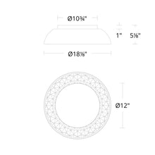 Load image into Gallery viewer, Prisma LED Flush Mount Ceiling Light- line drawing.

