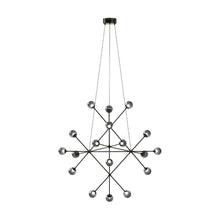 Load image into Gallery viewer, Proton™ Beta LED Pendant Light in Polished Black Nickel/Smoke Glass.
