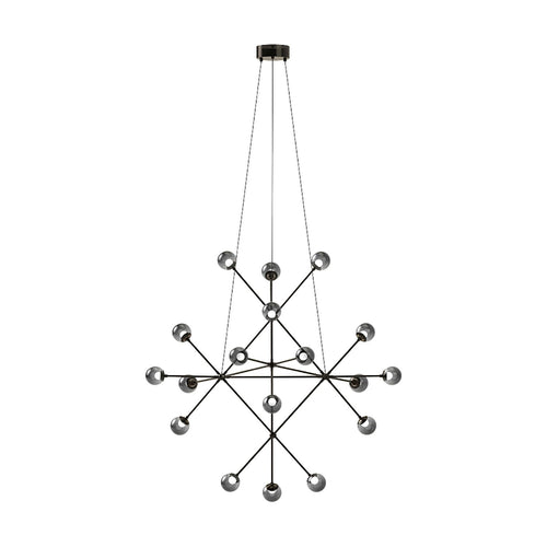 Proton™ Beta LED Pendant Light in Polished Black Nickel/Smoke Glass.