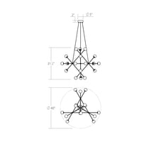 Load image into Gallery viewer, Proton™ Beta LED Pendant Light - line drawing.
