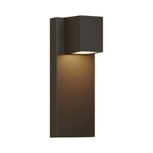 Load image into Gallery viewer, Quadrate Outdoor LED Wall Light in Bronze.
