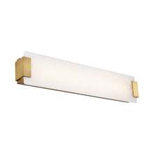 Load image into Gallery viewer, Quarry LED Bath Vanity Light in Medium/Aged Brass.

