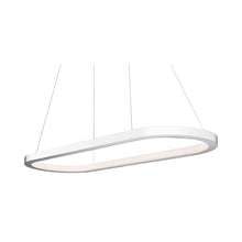 Load image into Gallery viewer, Racetrack LED Pendant Light in White.
