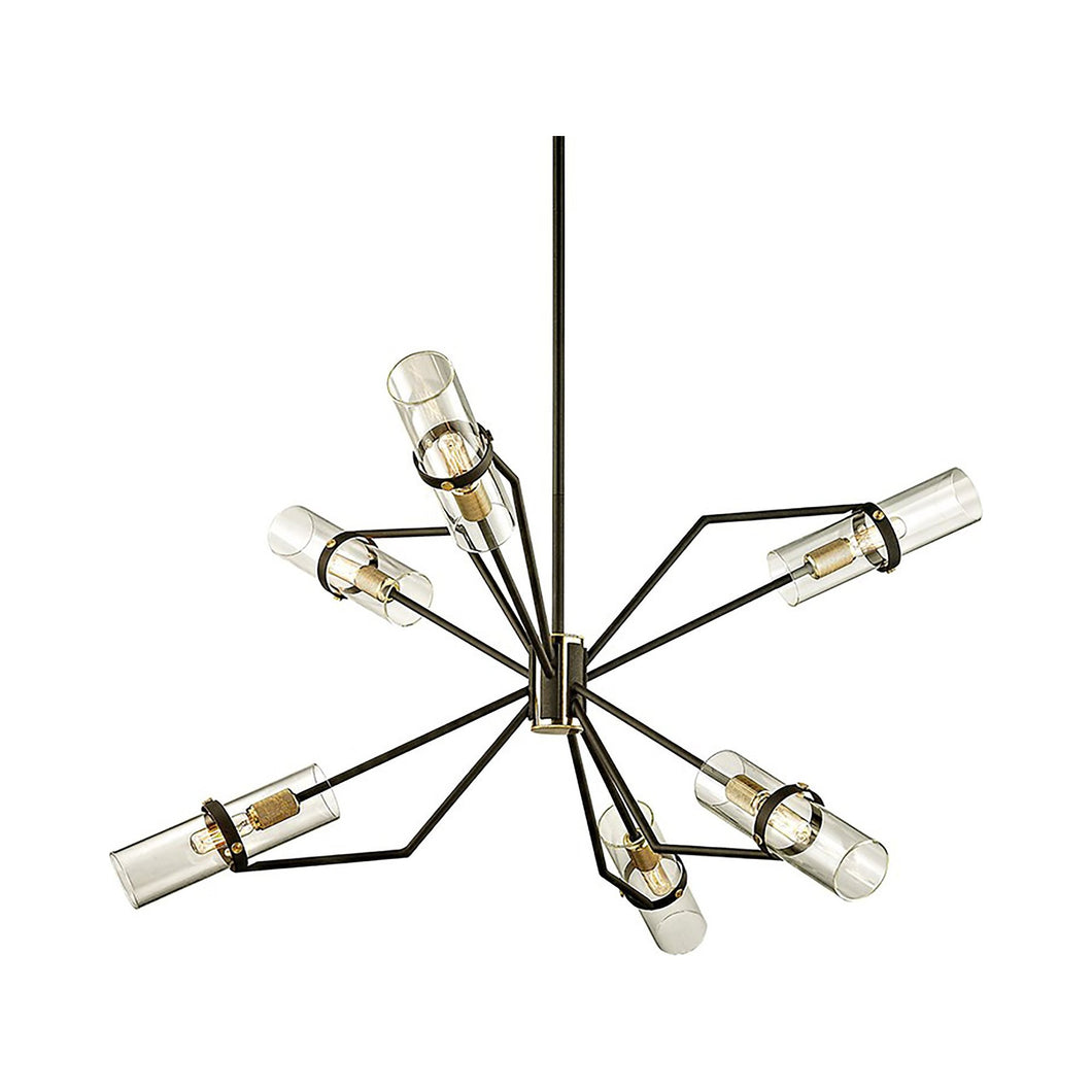 Raef Chandelier in Textured Bronze/Brushed Brass (Large).
