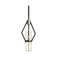 Load image into Gallery viewer, Raef Mini Pendant Light in Textured Black/Polish Nickel (Small).
