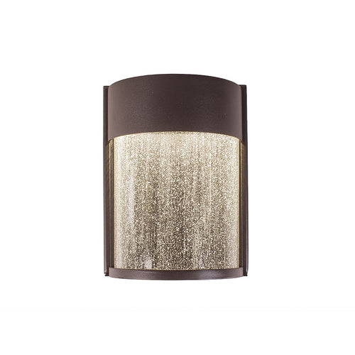 Rain Outdoor LED Wall Light in Dark Brown.