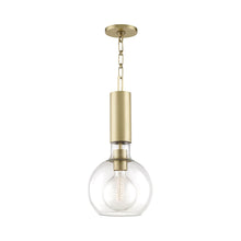 Load image into Gallery viewer, Raleigh Pendant Light in Aged Brass.
