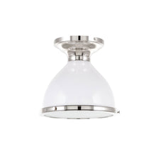 Load image into Gallery viewer, Randolph Semi-Flush Mount Ceiling Light in Polished Nickel.
