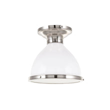 Load image into Gallery viewer, Randolph Semi-Flush Mount Ceiling Light in Satin Nickel.

