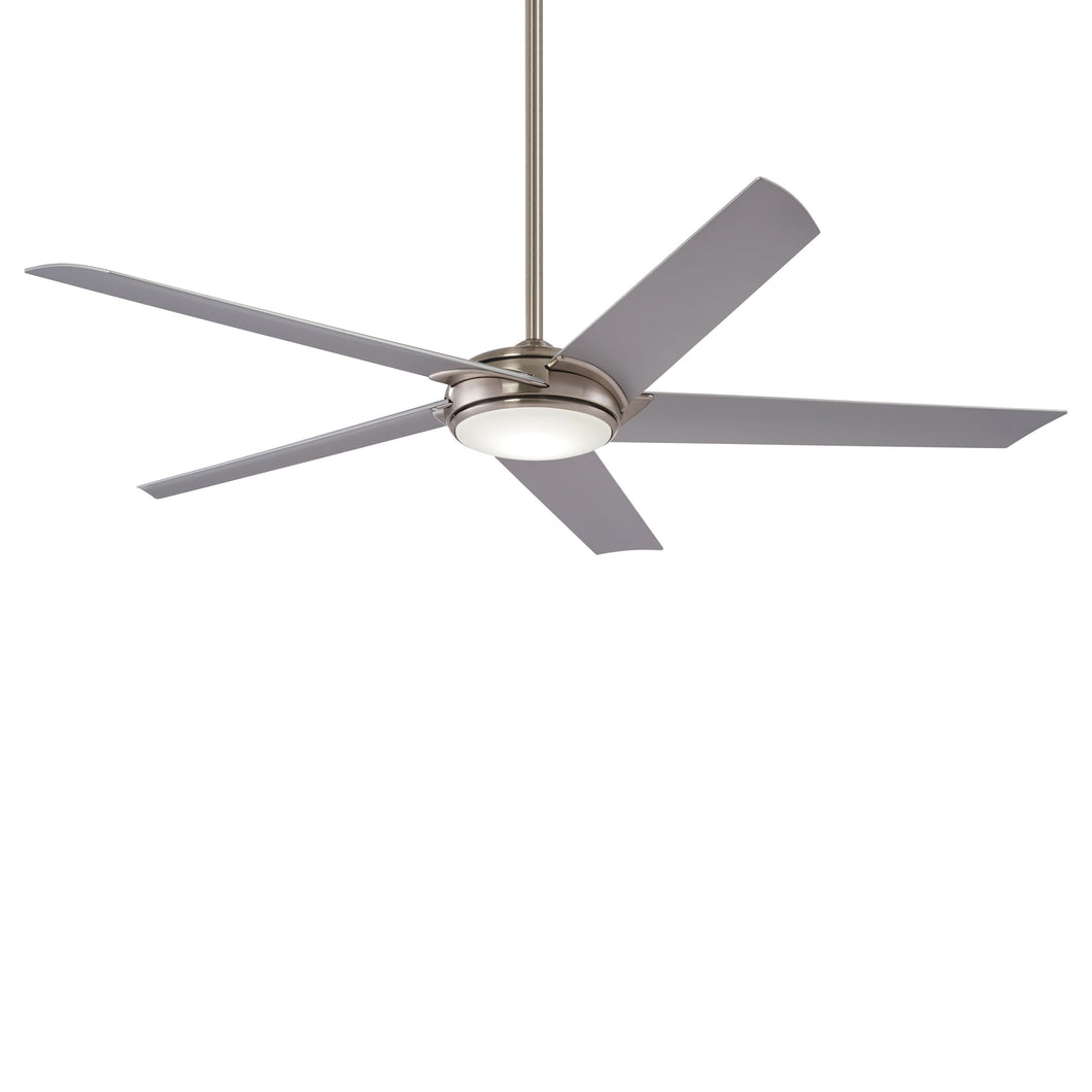 Raptor LED Ceiling Fan in Brushed Nickel.