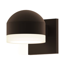 Load image into Gallery viewer, Reals Dome Cap Downlight Outdoor LED Wall Light in Textured Bronze/White Cylinder Lens.
