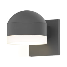 Load image into Gallery viewer, Reals Dome Cap Downlight Outdoor LED Wall Light in Textured Gray/White Cylinder Lens.
