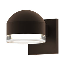 Load image into Gallery viewer, Reals Dome Cap Downlight Outdoor LED Wall Light in Textured Bronze/Clear Cylinder Lens.
