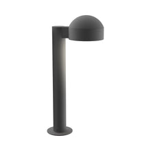 Load image into Gallery viewer, Reals Dome Cap LED Bollard in Small/Plate Lens/Textured Gray.
