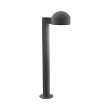 Load image into Gallery viewer, Reals Dome Cap LED Bollard in Medium/Plate Lens/Textured Gray.
